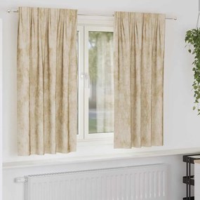 vidaXL Cortinas de Veludo 2 peças com Ilhós Creme 175x140 cm