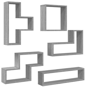 Estante 96x12x64 cm derivados de madeira cinzento sonoma