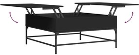 Mesa de centro 95x95x45 cm derivados de madeira/metal preto