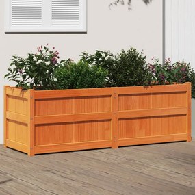 vidaXL Vaso/floreira de jardim 150x50x50 cm pinho maciço castanho cera
