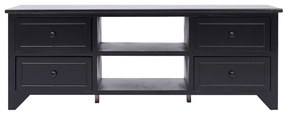 Móvel de TV 108x30x40 cm madeira paulownia maciça preto