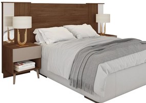 Cabeceira de Cama LUCHIA – Extensível + 2 Mesas de Cabeceira – MDP Hab