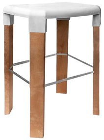 Banco OSLO 65H, Perna Madeira - Pack 16 unidades, Branco