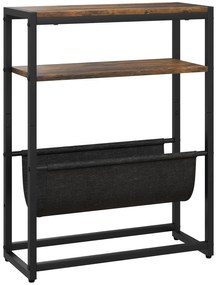 HOMCOM Mesa de Apoio Mesa de Entrada com Prateleira e Porta Revistas Estrutura de Aço estilo Industrial 43x18x56 cm | Aosom Portugal