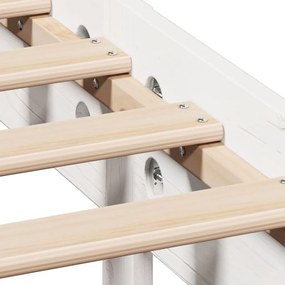 Cama com estante sem colchão 90x190 cm pinho maciço branco