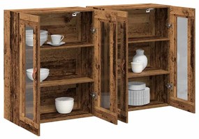 Conjunto de Armários de Parede 2 peças Madeira Velha 69.5 x 34 x 90 cm