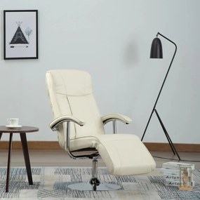 248590 vidaXL Poltrona de TV couro artificial creme