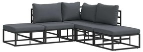Conjunto de Sofá de Jardim 5 pcs Preto 211,5 x 211,5 x 71 cm