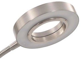 Candeeiro de pé alto regulável 18 W 180 cm prateado