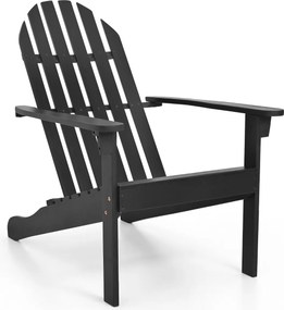 Cadeira Adirondack 93 x 66 x 86 cm em madeira de acácia (MESA NÃO INCLUIDA) com assento inclinado e encosto alto ergonómico, com ripas, para alpendre,