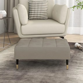vidaXL Apoio de pés 78x56x32 cm veludo cinza-claro