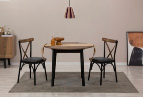 Conjunto de Mesa de Jantar Extensível Oliver – Preto Nogal – Mesa: 100