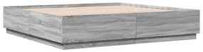 Estrutura de cama 180x200 cm derivados de madeira cinza sonoma