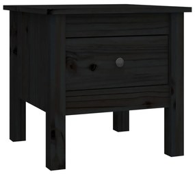 Mesas de apoio 2 pcs 40x40x39 cm madeira de pinho maciça preto