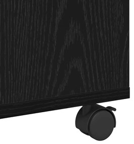 Mesa de centro com roda com armazenamento Carvalho preto 75 x 75 x 38