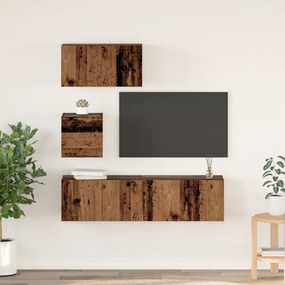 vidaXL Conjunto de Unidade de TV 4 pcs Madeira Antiga 60 x 30 x 30 cm