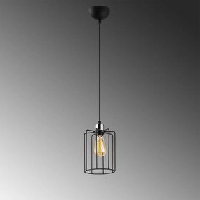 Candeeiro de Teto Tel – Preto – Diâmetro 16 cm, Altura 117 cm