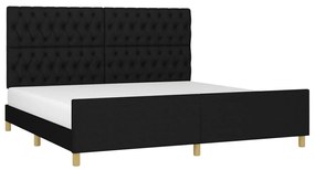 Estrutura de cama com cabeceira 200x200 cm tecido preto