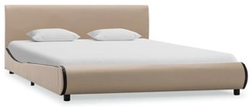vidaXL Estrutura de cama 160x200 cm couro artificial cappuccino