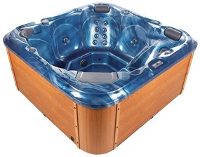 Banheira de hidromassagem de exterior em acrílico azul 210 x 210 cm TULAROSA Beliani