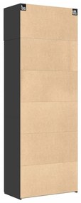 Armário de arrumação 80x42,5x225 cm derivados de madeira preto