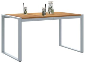 Mesa de Jantar ao Ar Livre vidaXL Cinza 140x80x75 cm Aço e Madeira Sól