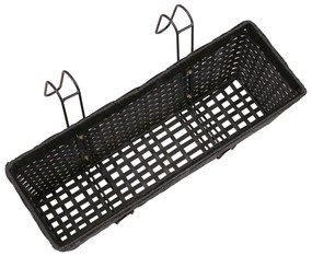 Conjunto de plantadeiras de rattan 2 peças Preto