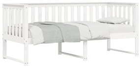 Sofá-cama 80x200 cm madeira de pinho maciça branco