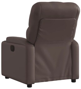 Poltrona reclinável elétrica couro artificial castanho