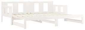 Estrutura sofá-cama de puxar pinho maciço branco 2x(90x190) cm