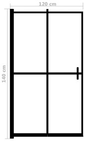Divisória de chuveiro dobrável ESG 120x140 cm preto