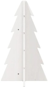 Árvore Natal decorativa 69,5 cm madeira de pinho maciça branco