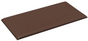Painel parede 12 pcs 30x15 cm couro artificial 0,54 m² castanho