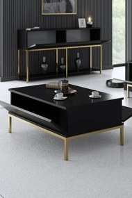 Mesa de Centro Lord – Preto e Dourado – 90x40x60 cm