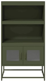 Aparador alto 68x39x123 cm aço verde azeitona