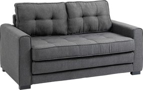 HOMCOM Sofá-cama Dobrável 2 lugares, Sofá de Tecido com Função Cama, Toque Linho, Estrutura em Madeira de Borracha, Cinza, 147,5 x 75 x 85 cm | Aosom Portugal