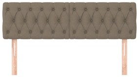 Cabeceira cama 2 pcs tecido 80x7x78/88 cm cinzento-acastanhado