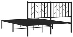 Estrutura de cama com cabeceira 135x190 cm metal preto