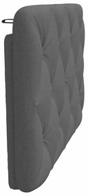 Almofadão de cabeceira 90 cm tecido cinzento-escuro