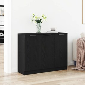 buffet vidaXL Preto Carvalho 90,5x30x70 cm Madeira Engenharia