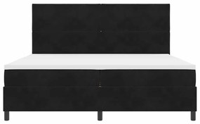 Cama Box Spring com Colchão &amp; LED Preto 200x200 cm Veludo