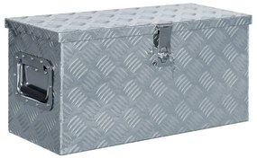 Caixa de alumínio 61,5x26,5x30 cm prateado