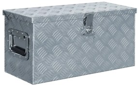 vidaXL Caixa de alumínio 61,5x26,5x30 cm prateado