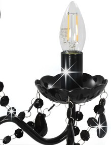 Lustre com contas redondo 3 x E14 preto
