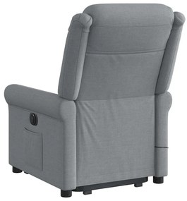 Poltrona reclinável massagens tecido cinzento-claro