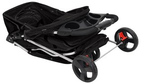 Carrinho dobrável para cães 80x46x98 cm tecido oxford preto