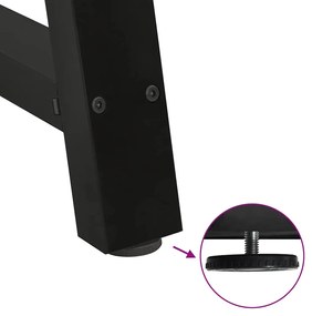 Pés para mesa de jantar em formato A, 2 peças, preto, 100x(72-73) cm,