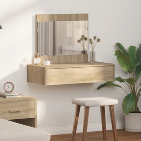 vidaXL Mesa de Maquiagem Suspensa Carvalho Sonoma 83x40x70 cm