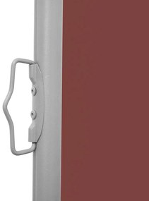 Toldo lateral retrátil para pátio 140x1200 cm castanho