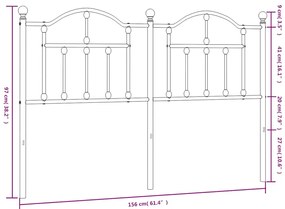Cabeceira de cama 150 cm metal preto